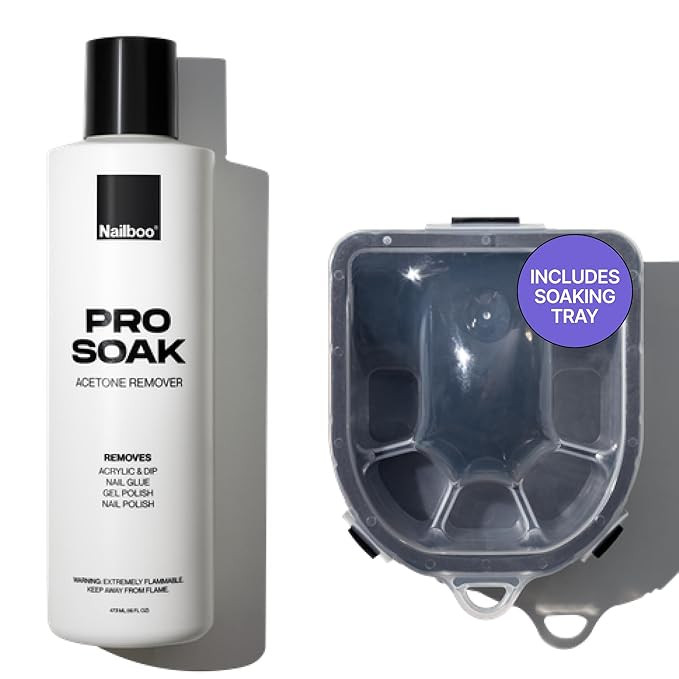 Nailboo 100% Acetone Nail Polish Remover & Soak Off Bowl - Gel Remover for Nails, Pure Acetone Po... | Amazon (US)