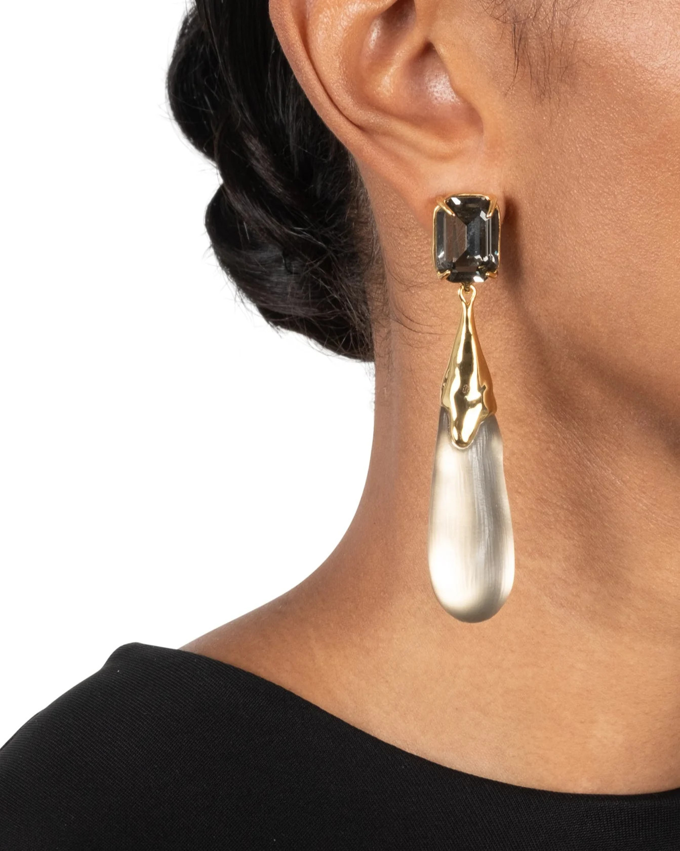 Bonbon Crystal Large Teardrop Earring- Warm Grey | Alexis Bittar