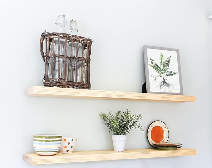 WG WILLOW & GRACE DESIGNS Floating Shelves, Rustic Wood Shelves Wall Mounted - Set of 2 Wall Shel... | Amazon (US)