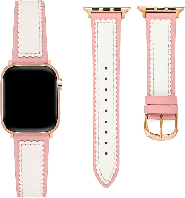 Lace Leather Watch Band for Women Compatible with Apple Watch 38/40/41/42/44/45/46/49mm, for iWat... | Amazon (US)