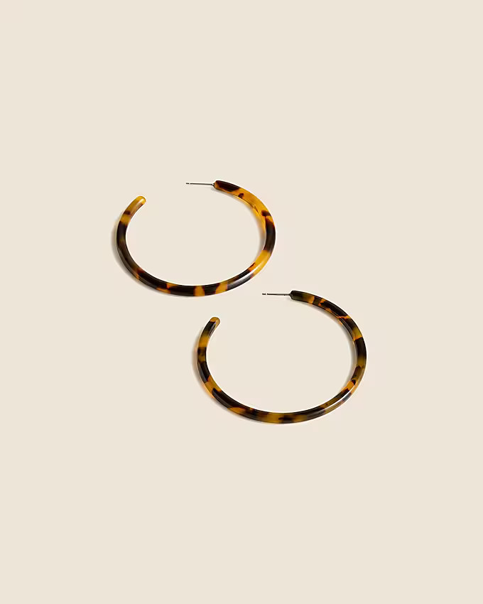 Tortoise hoop earrings | J. Crew US