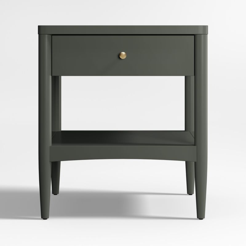 Hampshire Olive Green Wood Kids Nightstand with Drawer + Reviews | Crate & Kids | Crate & Barrel