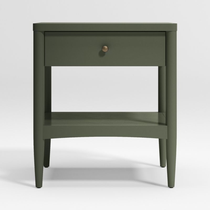 Hampshire Olive Green Wood Kids Nightstand with Drawer + Reviews | Crate & Kids | Crate & Barrel