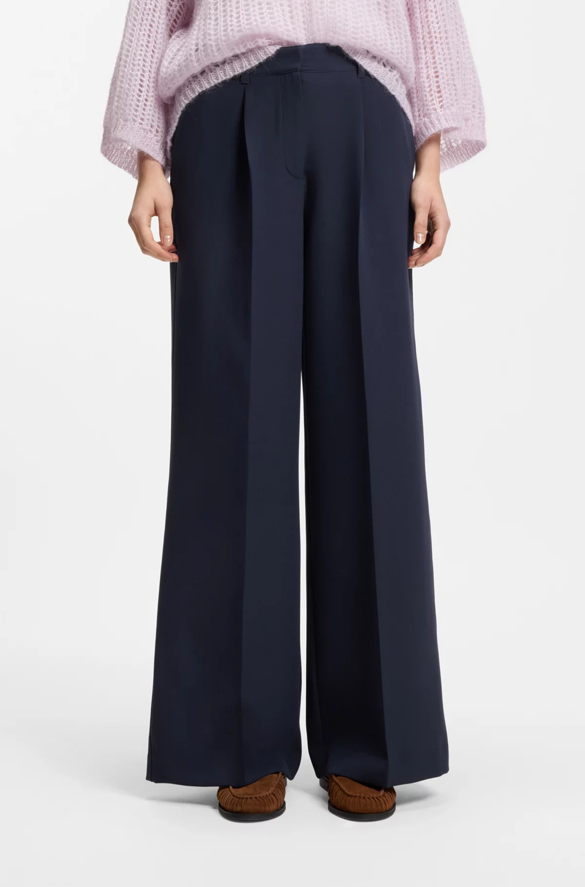 Broek met wijde pijpen van stretchmateriaal | Hugo Boss NL