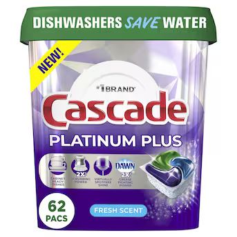Cascade Platinum Plus 62-Count Fresh Scent Dishwasher Detergent | Lowe's