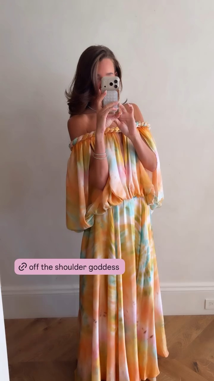 off the shoulder goddess dress 

 #LTKootd