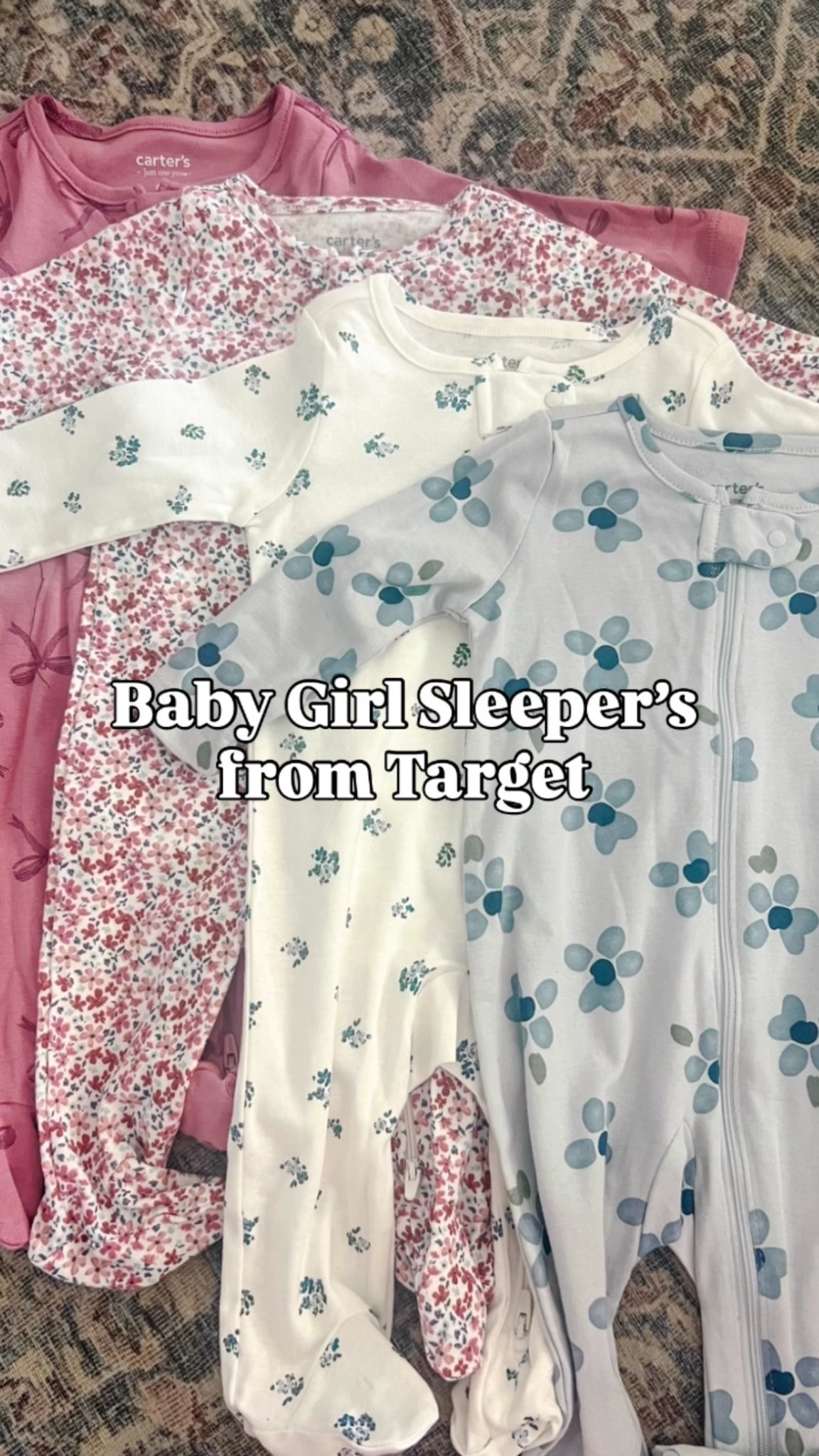 Baby girl sleeper onesies on sale from target!! 

Baby girl outfits / baby girl clothes / baby girl pajamas / baby girl pjs / sleeper onesies / footies / target baby 

#LTKBaby