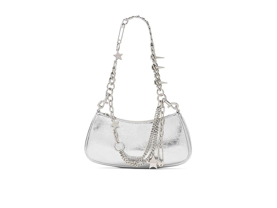 Marc Jacobs The Metallic Charm Shoulder Bag Shoulder Women's Handbags Silver, Leather/Polyester | Zappos