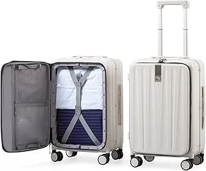 Hanke Carry On Luggage, Suitcase with Wheels & Front Opening, 20in Spinner Luggage Built in TSA A... | Amazon (US)