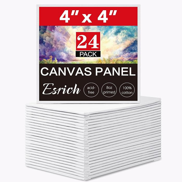 ESRICH 4x4IN Small Canvases for Painting, 24 Pack Mini Canvas Boards Cotton Painting Canvas Prime... | Amazon (US)