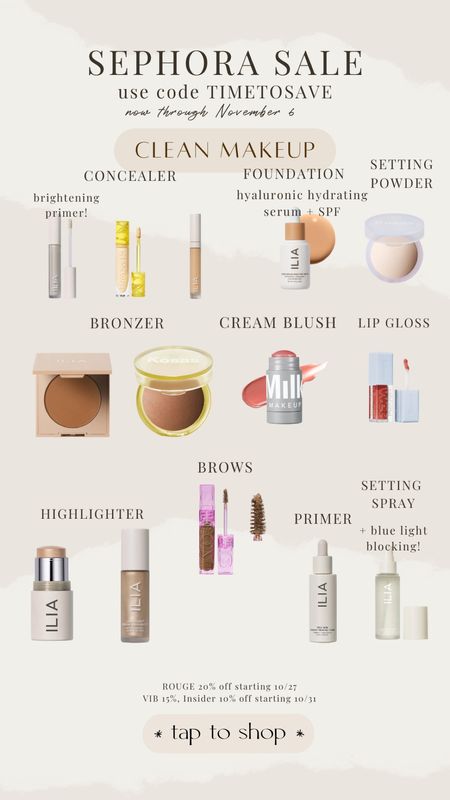 Clean makeup picks on Sephora sale 

#LTKbeauty #LTKHolidaySale #LTKsalealert