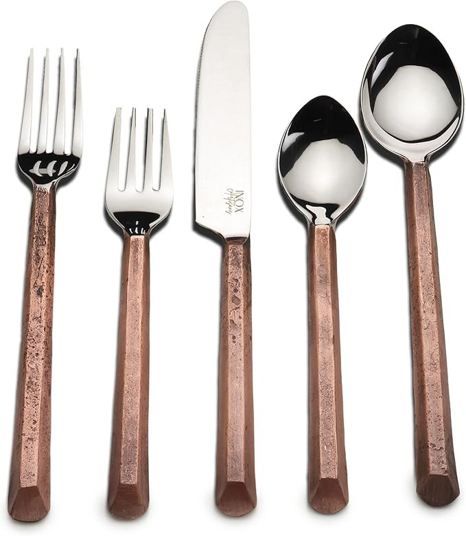 Inox Artisans Plateau Copper Antique 20 Pc. Flatware Set (Serves 4) | Amazon (US)
