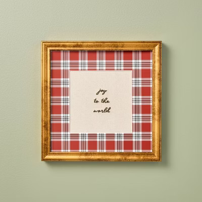 Joy To The World on Plaid Mat Christmas Wall Art - Hearth & Hand™ with Magnolia | Target