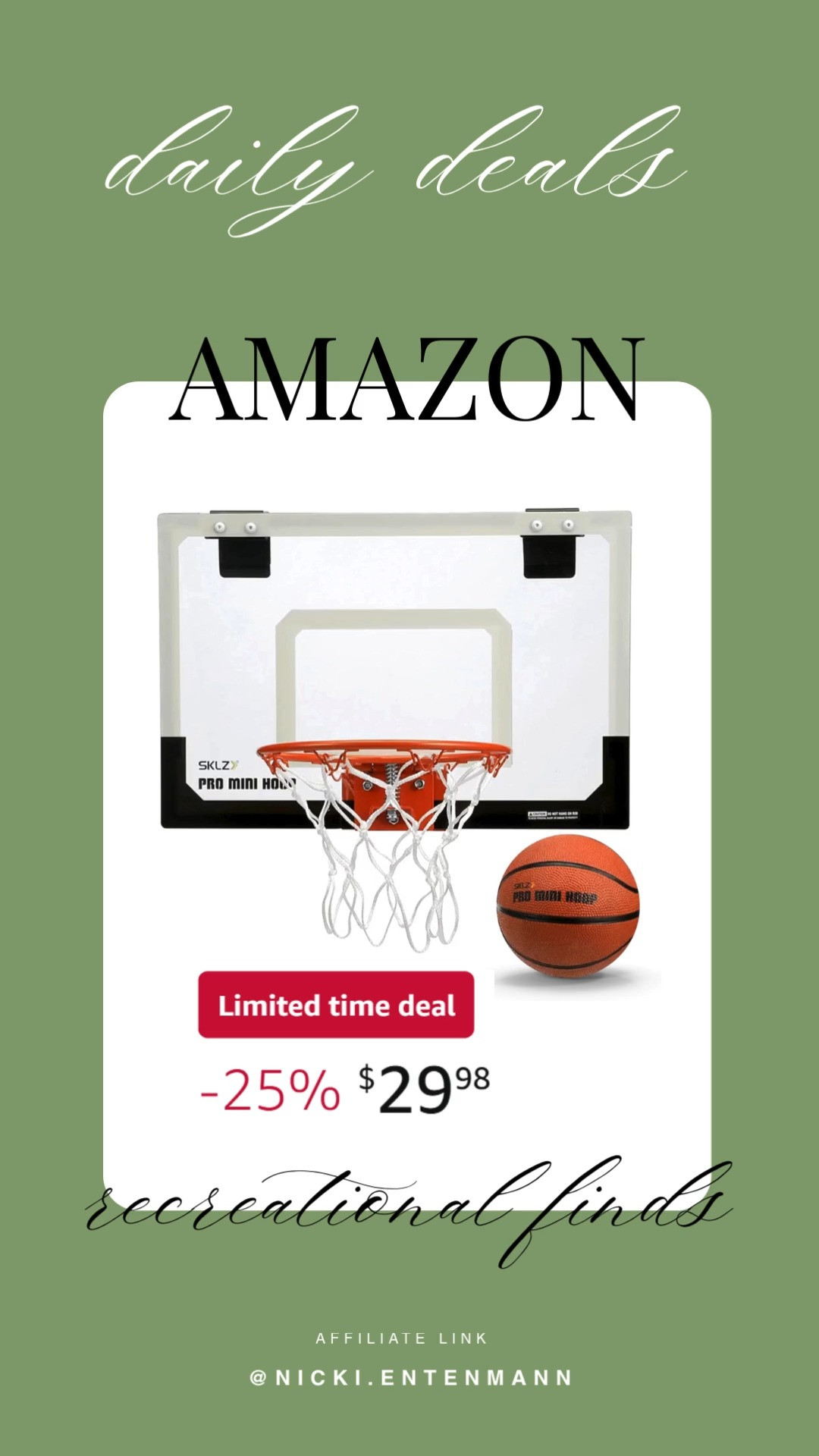 This Pro Mini indoor basketball hoop brings cheerful energy and effortless fun to everyday play with sporty flair. #BasketballHoop #IndoorSports #MiniHoop #GameTime #SportyFun #ActiveLifestyle #HomePlay #FitnessGear #DailyFun #RecreationGoals 🏀✨🎯
 

 #LTKfitnessgoals #LTKActive #LTKHome