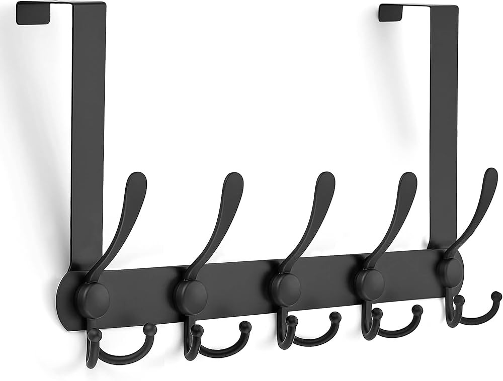 Ravinte Over The Door Hooks, 1 Pack Over The Door Hanger with 5 Coat Hooks for Hanging Clothes, O... | Amazon (US)