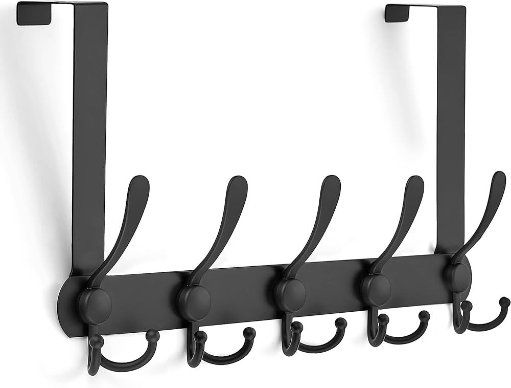 Ravinte Over The Door Hooks, 1 Pack Over The Door Hanger with 5 Coat Hooks for Hanging Clothes, O... | Amazon (US)