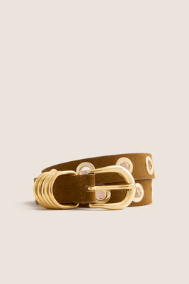 Ochre Full Rivet Suede Belt | Tuckernuck (US)