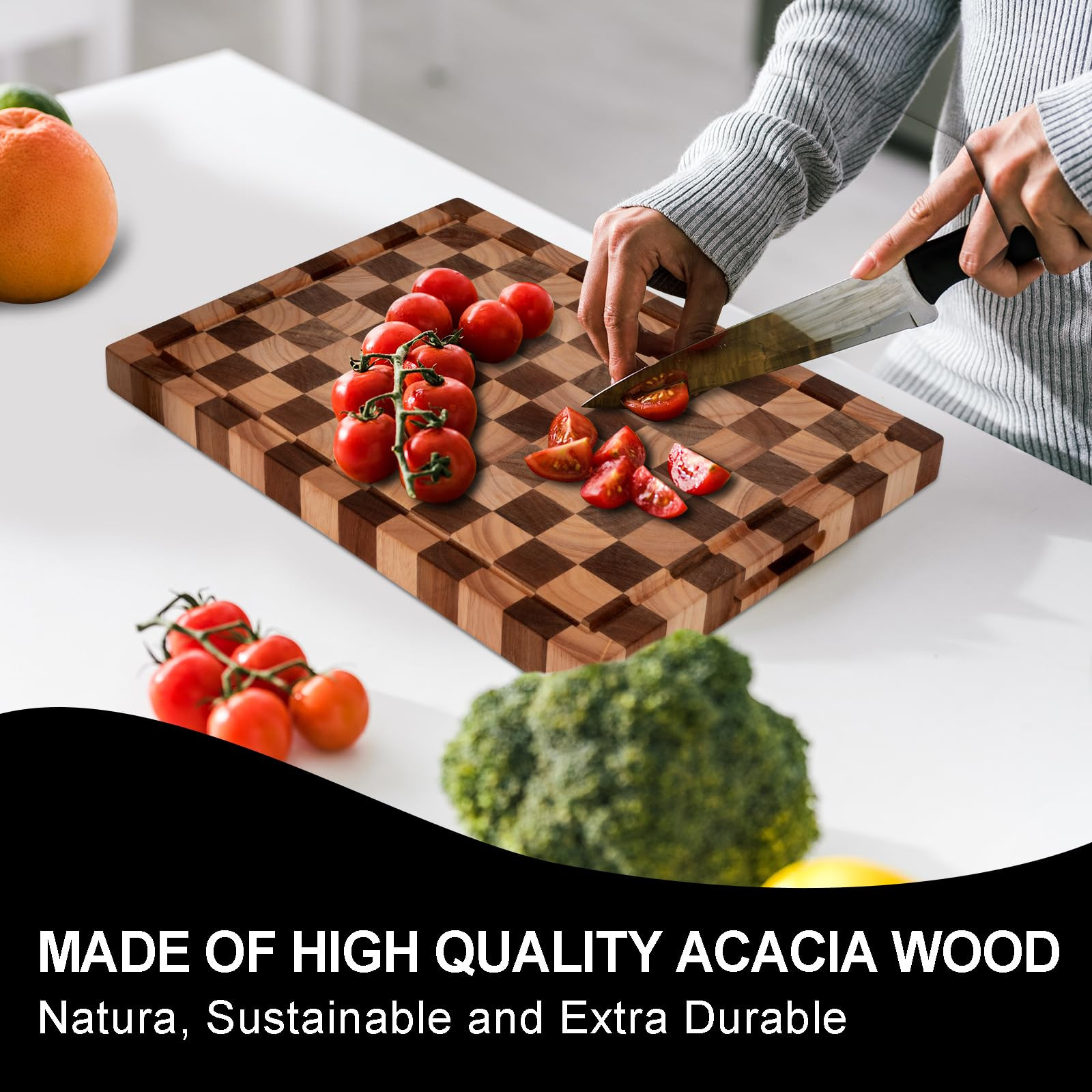 Acacia Wood Cutting Board 20x15x1.5 Inch, Butcher Block for Kitchen, Premium Acacia Cutting Board... | Amazon (US)