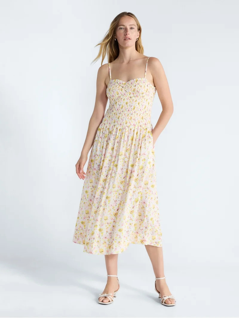 Free Assembly Women's and Women's Plus Sleeveless Smocked Maxi Dress, Sizes XS-4X | Walmart (US)