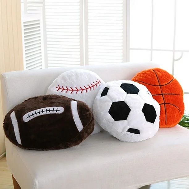 Xyer Throw Pillow Ultra Soft Companionship Fluffy Simulation Basketball Soccer Shape Sofa Cushion... | Walmart (US)
