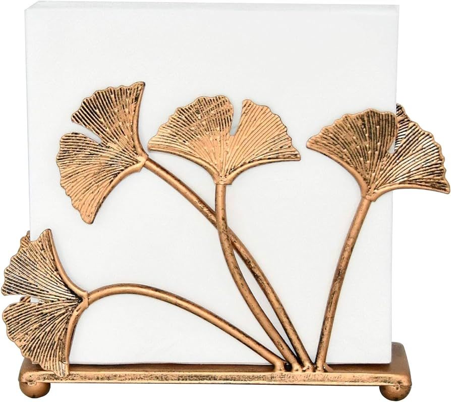 OwlGift Modern Ginkgo Leaves Design Napkin Holder for Tables, Metal Paper Napkin Storage for Kitc... | Amazon (US)