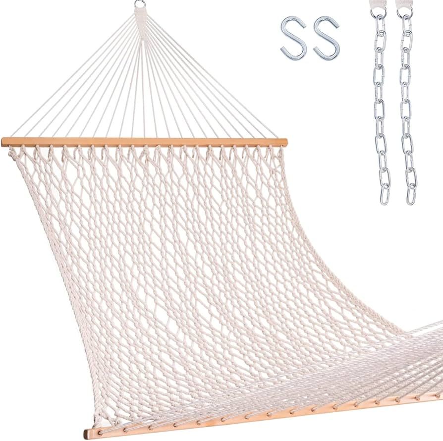 Lazy Daze Hammocks 13FT Double Rope Hammocks, Hand Woven Cotton Hammock with Spreader Bar for Out... | Amazon (US)