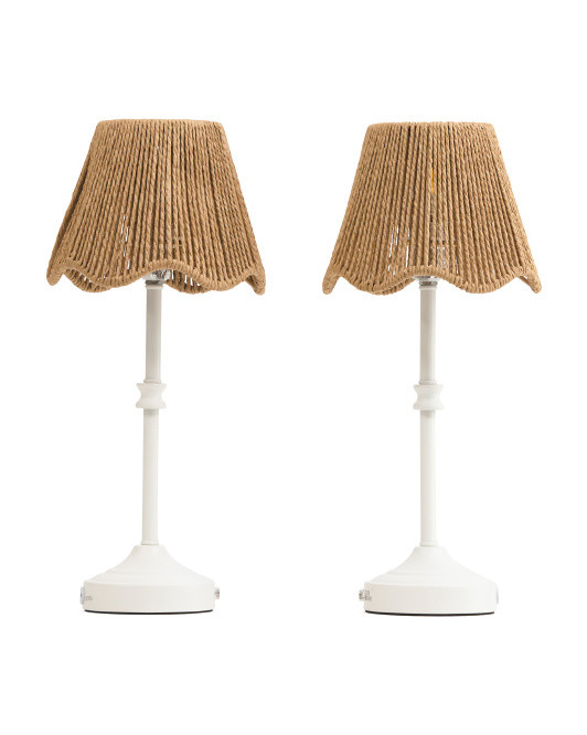 2pk 15.5in Rechargeable Rattan Metal Table Lamps | Lighting | Marshalls | Marshalls