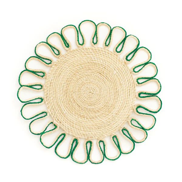 Woven Loop Palm Placemat, Green | The Avenue