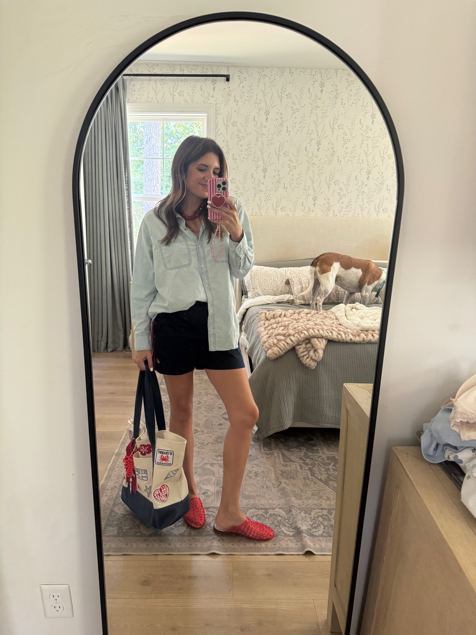 Outfit of the day! XS chambray top, small adidas shorts!

#LTKTall #LTKOver40 #LTKootd