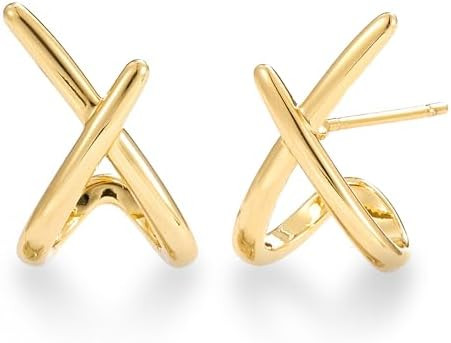 Gold Earrings for Women Trendy,14K Gold Stud Earrings Dainty Earrings Simple Minimalist Gold Earr... | Amazon (US)