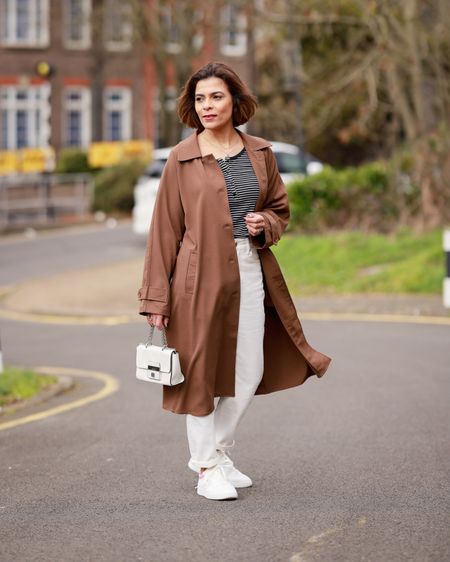Trench Coat OOTD White Jeans White Trainers Spring Outfit ransitional outfit  Simple fits Casual look Petite Style Guide Petite Fashion

#LTKeurope #LTKstyletip #LTKSeasonal