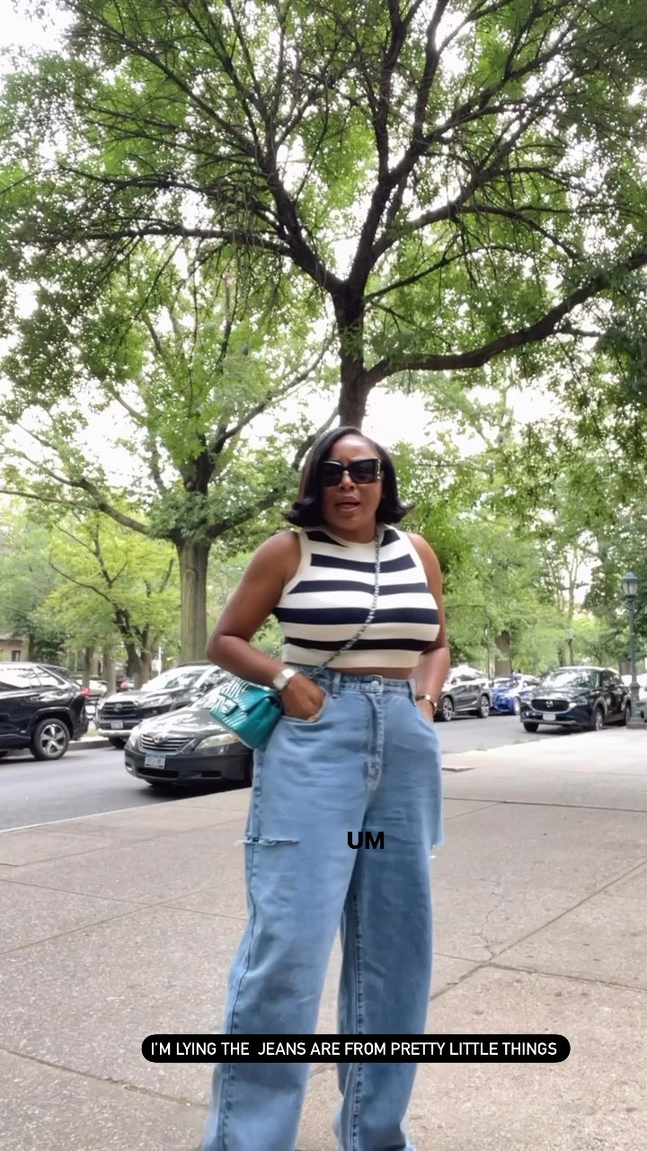 Maison Margiela jeans dupe with stripe crop top and designer accessories 

#LTKFind #LTKstyletip #LTKfit