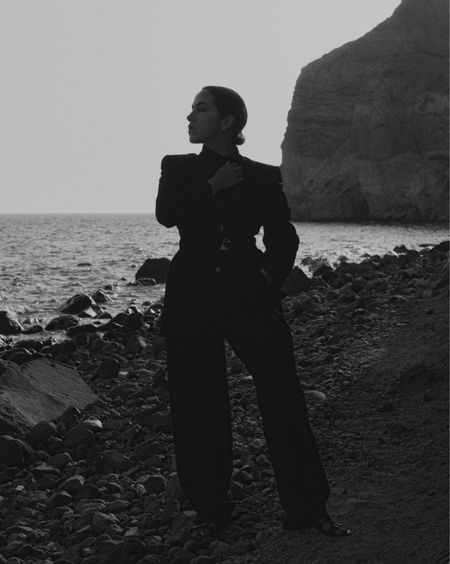 Simple and minimalist look with a black blazer by Claude Montana from the 1990s, Filippa K wide high waist pants und Hermès Oran sandals 

#LTKstyletip #LTKeurope