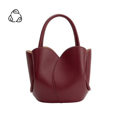 Tulip Burgundy Recycled Vegan Top Handle Bag | Melie Bianco
