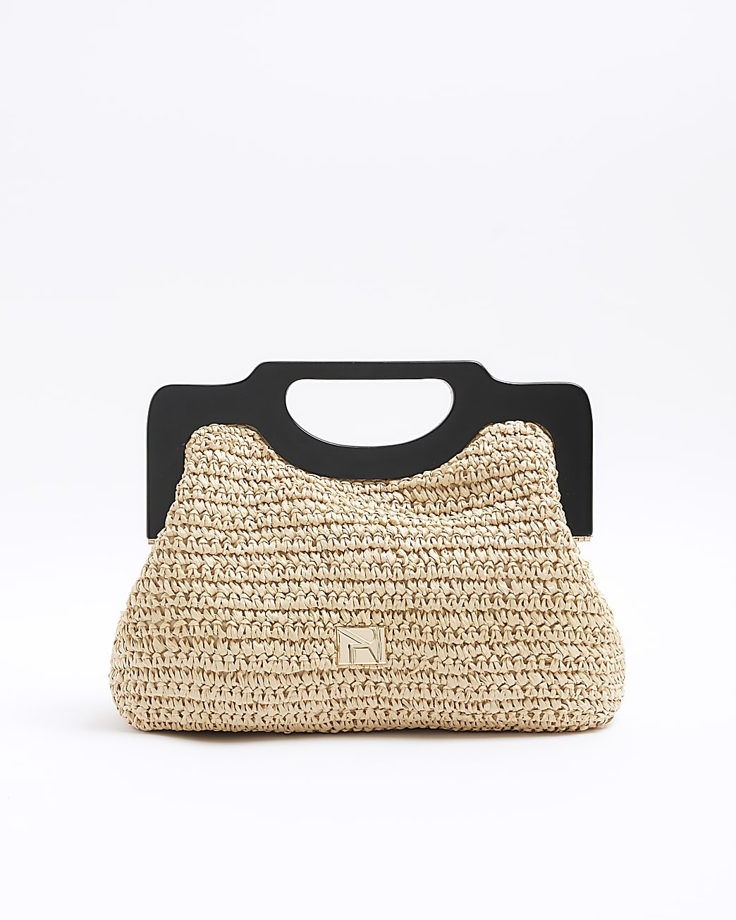 Beige raffia clutch bag | River Island (UK & IE)