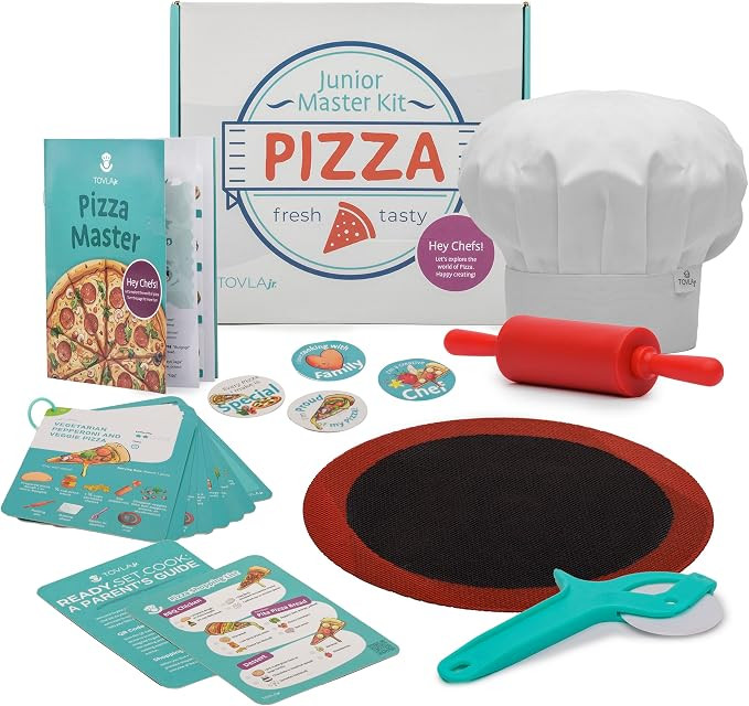 Tovla Jr. Ultimate Real Pizza Cooking Kit for Kids – Fun DIY Baking Set, STEM Activity for Ages... | Amazon (US)