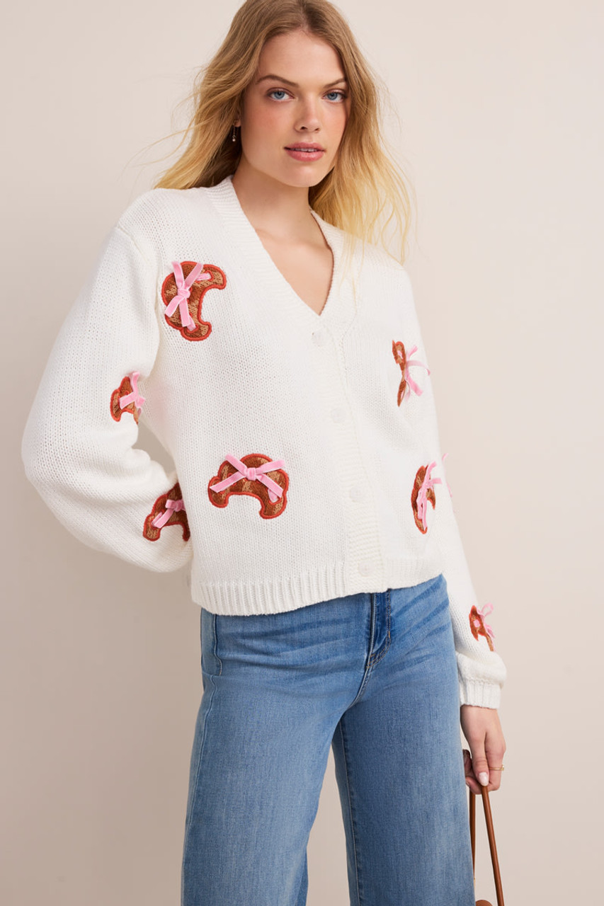 Croissant Bow Cardigan | Francesca's