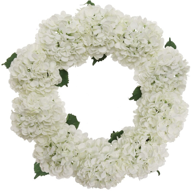 24" Handcrafted White Hydrangea Wreath, UV Resistant, All-Season, Indoor and Outdoor, Perfect for... | Etsy (US)