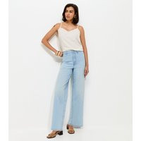Women's Light Blue High Waist Stretch Denim Wide Leg Jeans New Look | New Look (UK)