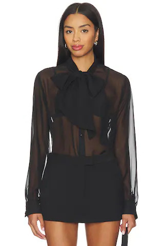 x Emma Leger Cinrella Sheer Top in Brown | Revolve Clothing (Global)