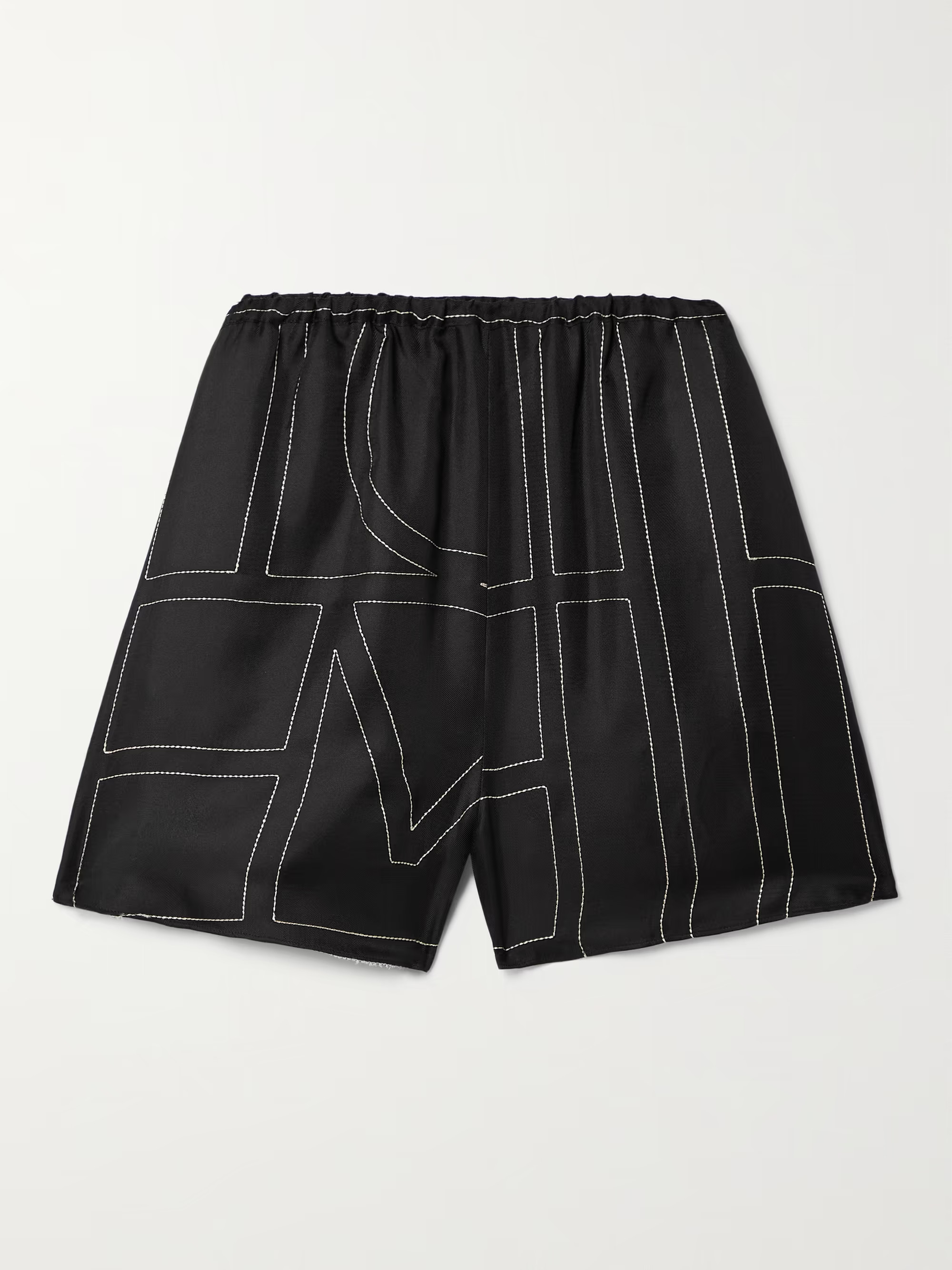 Embroidered silk-twill shorts | NET-A-PORTER APAC