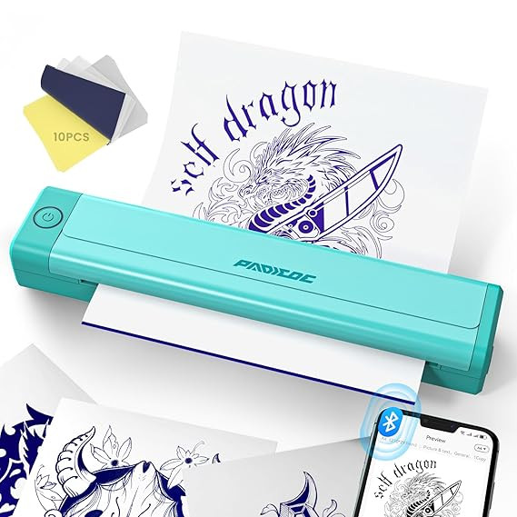 Padieoe Tattoo Stencil Printer, 2000mAh Wireless Thermal Tattoo Printer with 10PCS Transfer Paper... | Amazon (US)