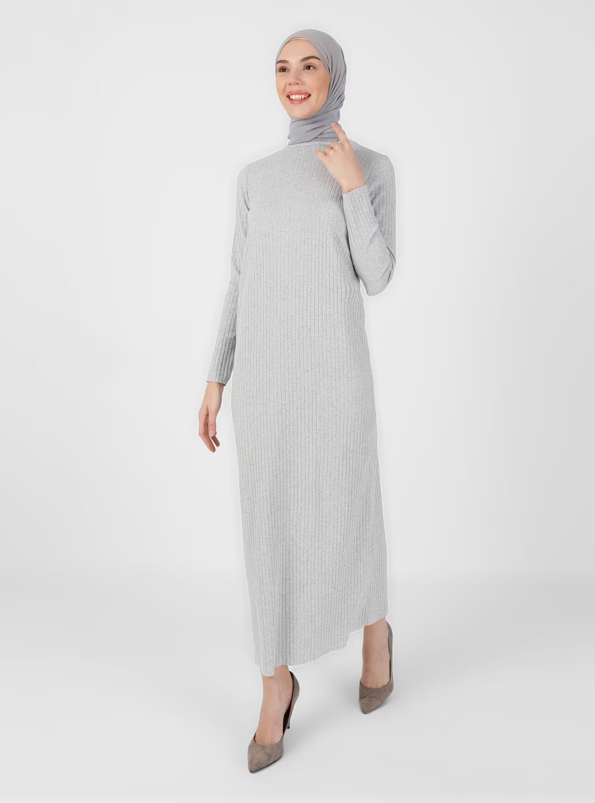 Gray Modest Dress | Modanisa (US)