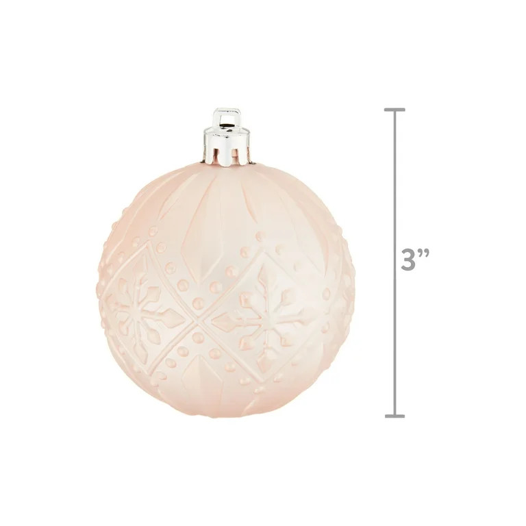 Blush Shatterproof Christmas Ornaments, 1.54 lb, 50 Count, by Holiday Time - Walmart.com | Walmart (US)