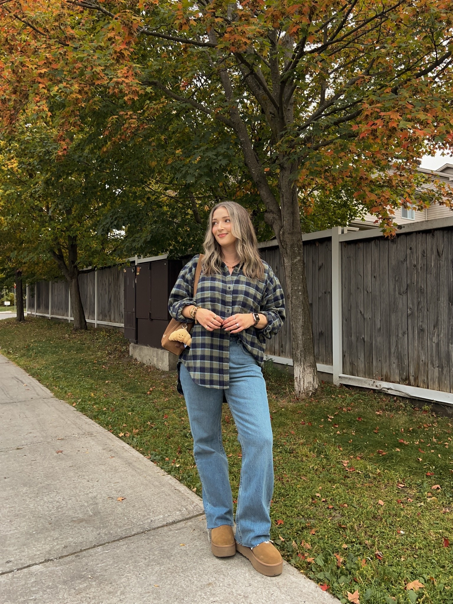 Easy fall outfit! Wearing size M in the plaid flannel shirt, and size 30 in the jeans. I’m a 9.5-10 shoe and wear a 10 in the Uggs

#LTKfall #LTKjeans #LTKstyletip