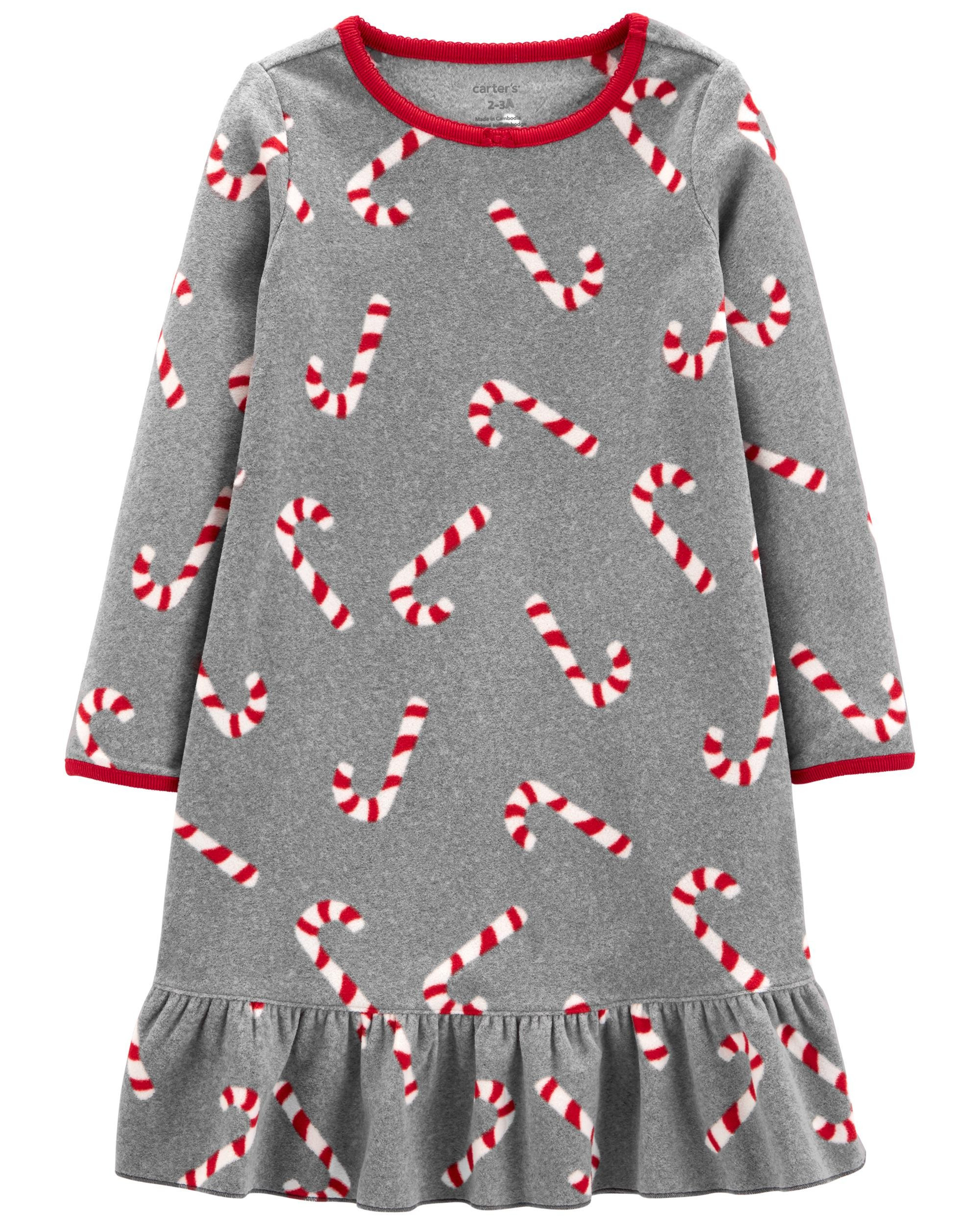 Candy Cane Fleece Nightgown | Carter's