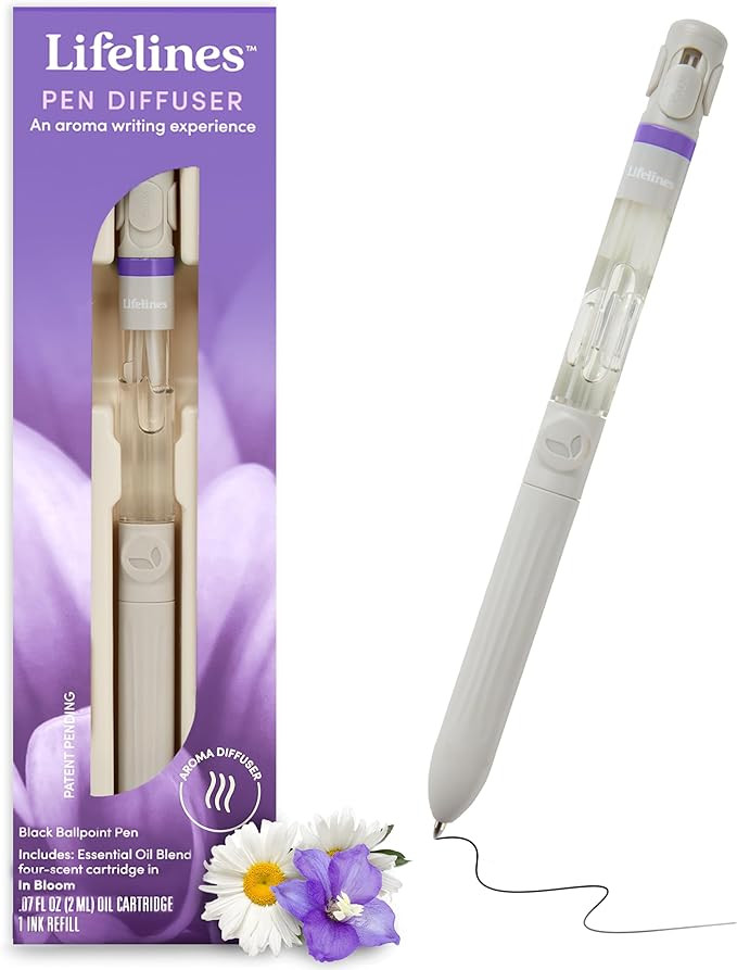 Lifelines Pen Diffuser, in Bloom - 1mm Black Ballpoint Pen with Scented Essential Oil Blends – ... | Amazon (US)