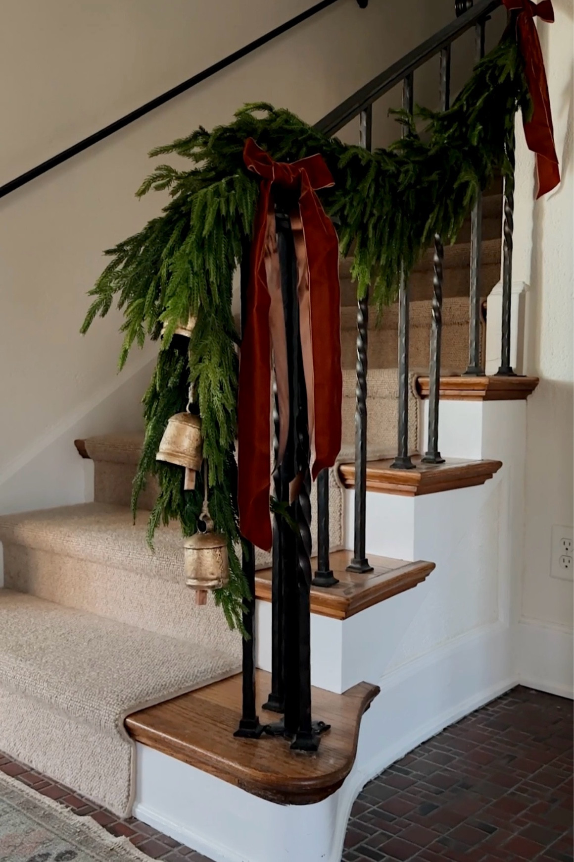 Afloral is having 25% off all Norfolk with code: NORFOLK25. The garland on our stairway is the Deluxe Norfolk Pine Real Touch garland 72”. It’s so nice and full! Linking this + other Norfolk items.  And linking my ribbons bc it’s also 25% off ! | Christmas decor, holiday garland 

#LTKHome #LTKSaleAlert #LTKHoliday