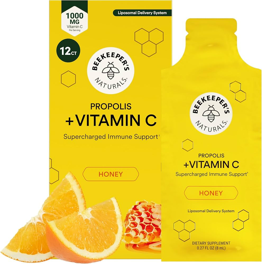 Propolis Liposomal Vitamin C by Beekeeper's Naturals, 1000mg Vitamin C, Propolis & Organic Honey,... | Amazon (US)