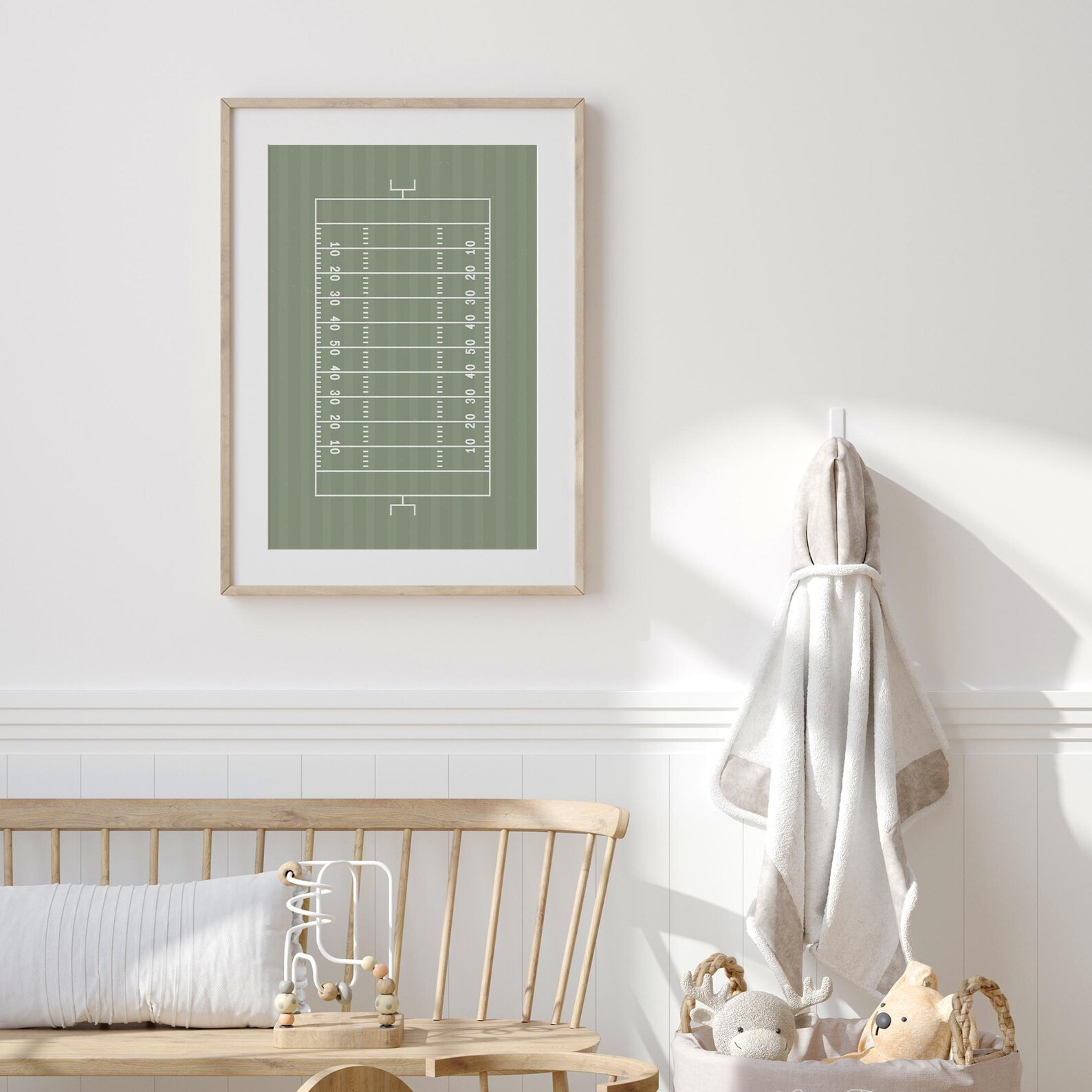 Football Field Print, Vintage Football Nursery Wall Decor, Printable Football Field Wall Art, Spo... | Etsy (US)